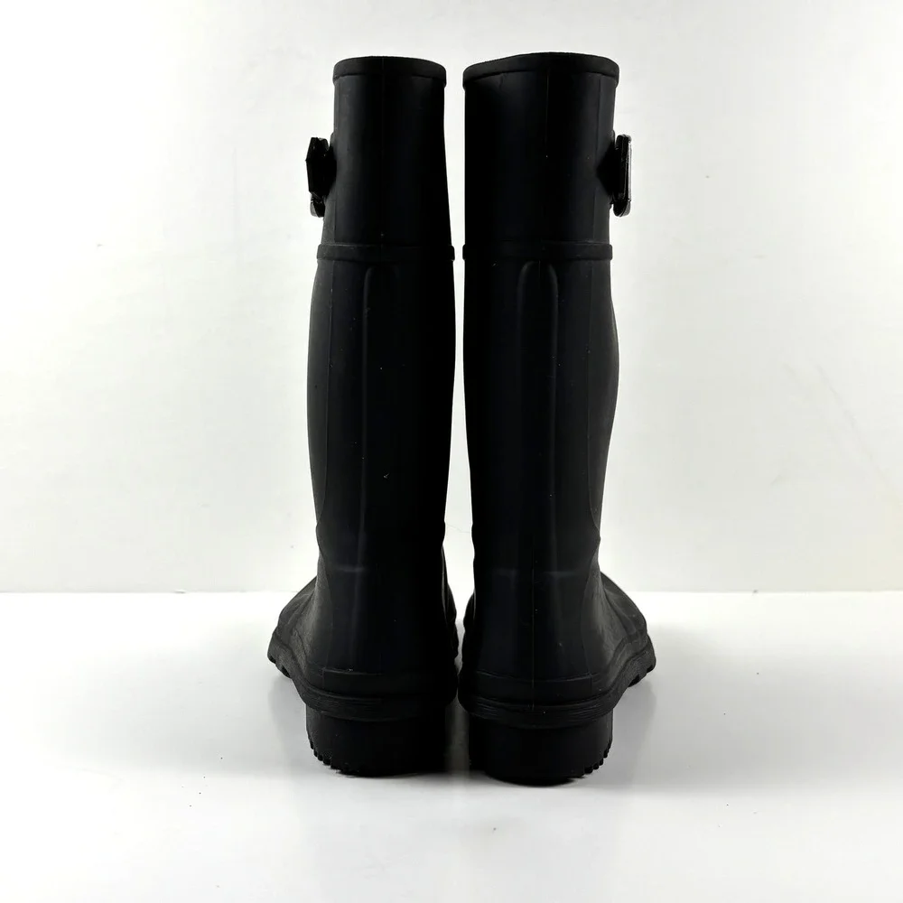 Kamik Kids Black Rubber Rain‎ Boots Buckle Detail Waterproof Size 1